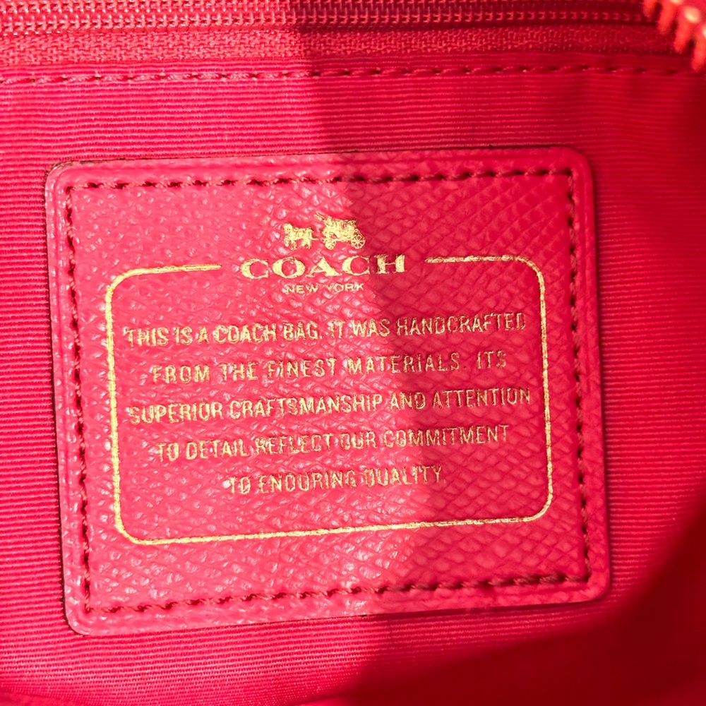 Coach Floral Red/Coral Tote Bag - Picture 14 of 16